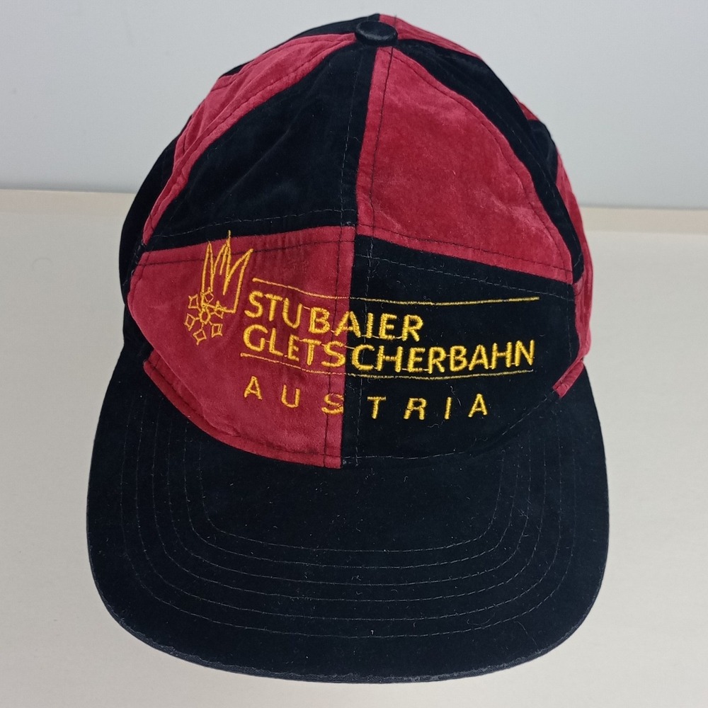 VTG No Problem OS Red Black Velvet Stubaier Gletscherbahn Austria Snapback Hat